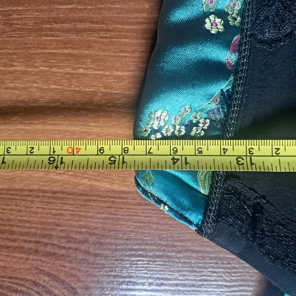 Tripp Rare Vintage Bustier Top Teal Oriental Print Satin Medium - Picture 10 of 12